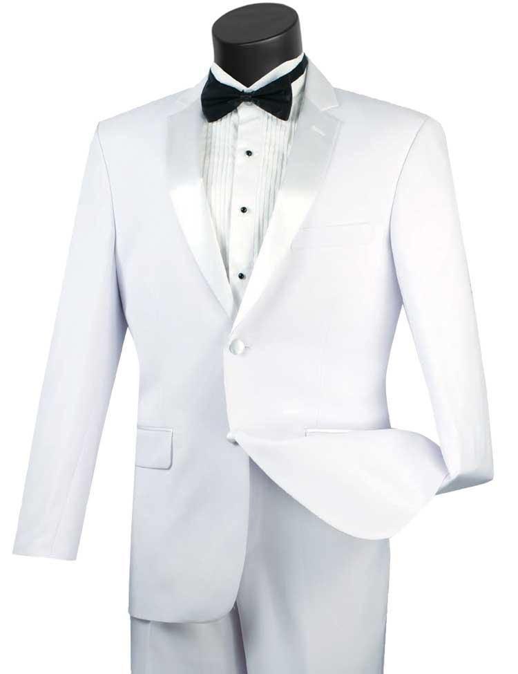 Slim Fit White 2 Piece Tuxedo - Upscale Men's Fashion