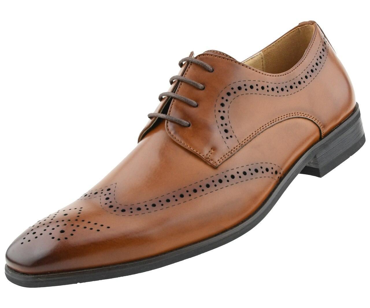 Tan Wingtip Dress Shoes - Upscale Men's Fashion