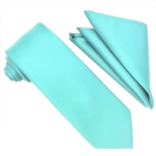 Turquoise Tie and Hanky Set - Upscale Men's Fashion