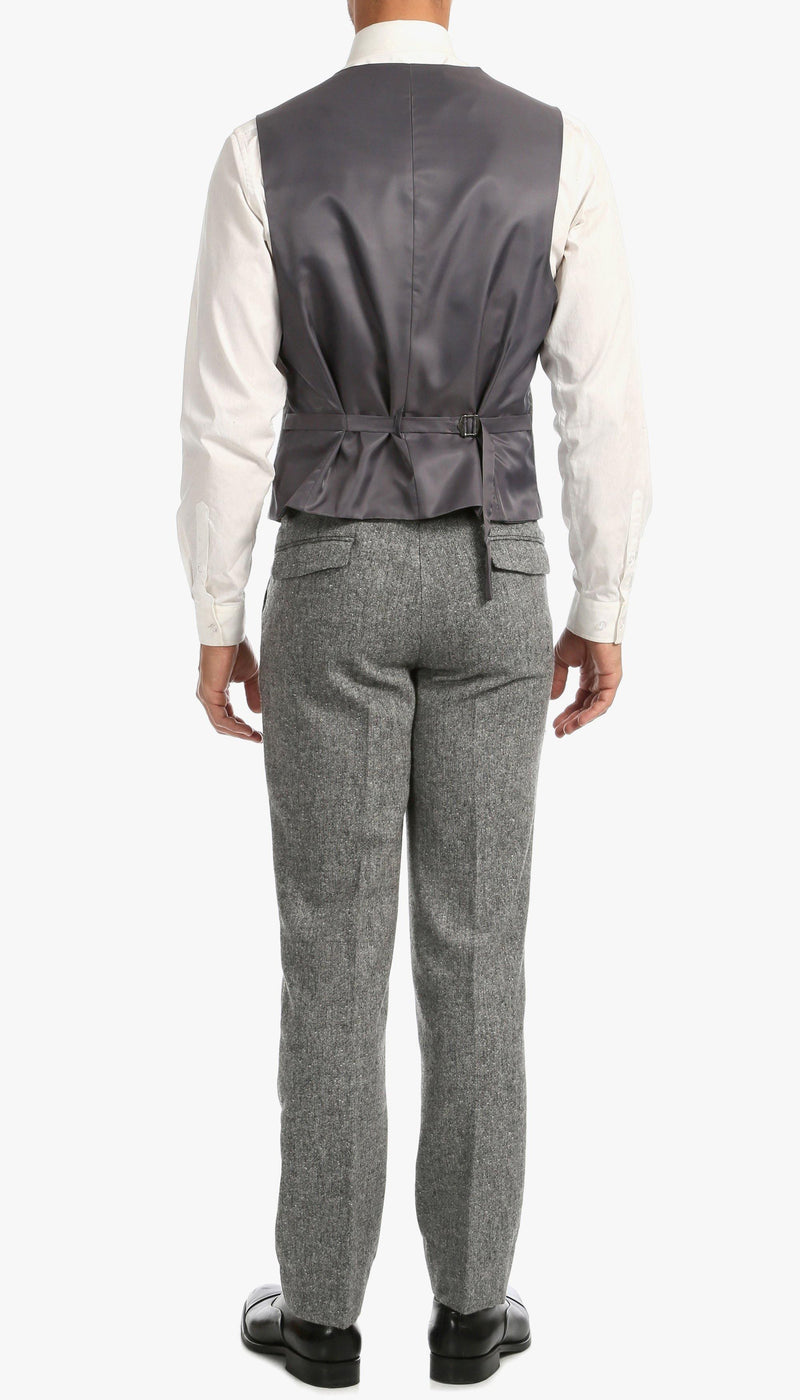 Tweed Men's Slim Fit 3 Piece Suit in Grey - Upscale Men's Fashion
