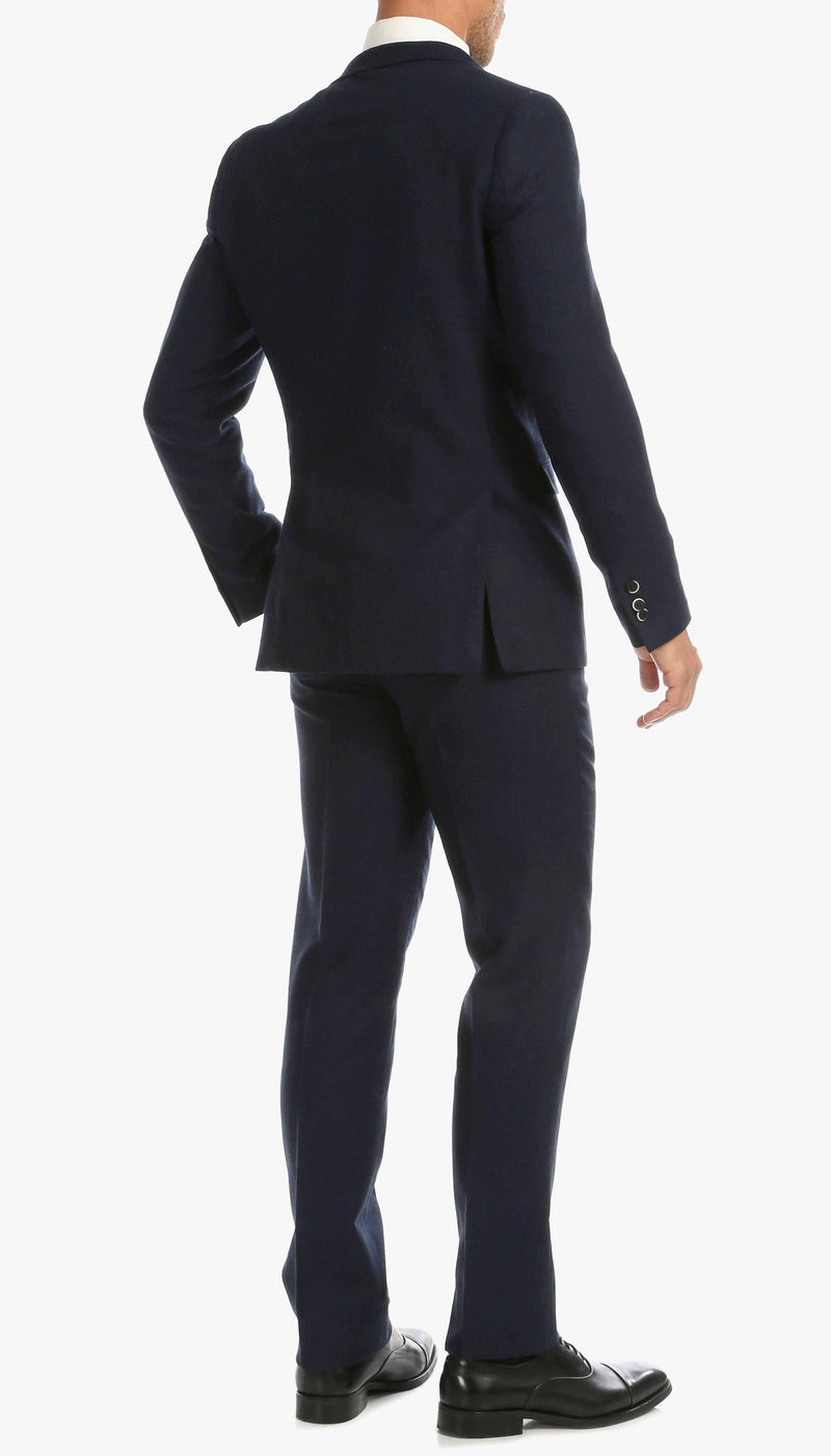 Tweed Men's Slim Fit 3 Piece Suit in Navy - Upscale Men's Fashion