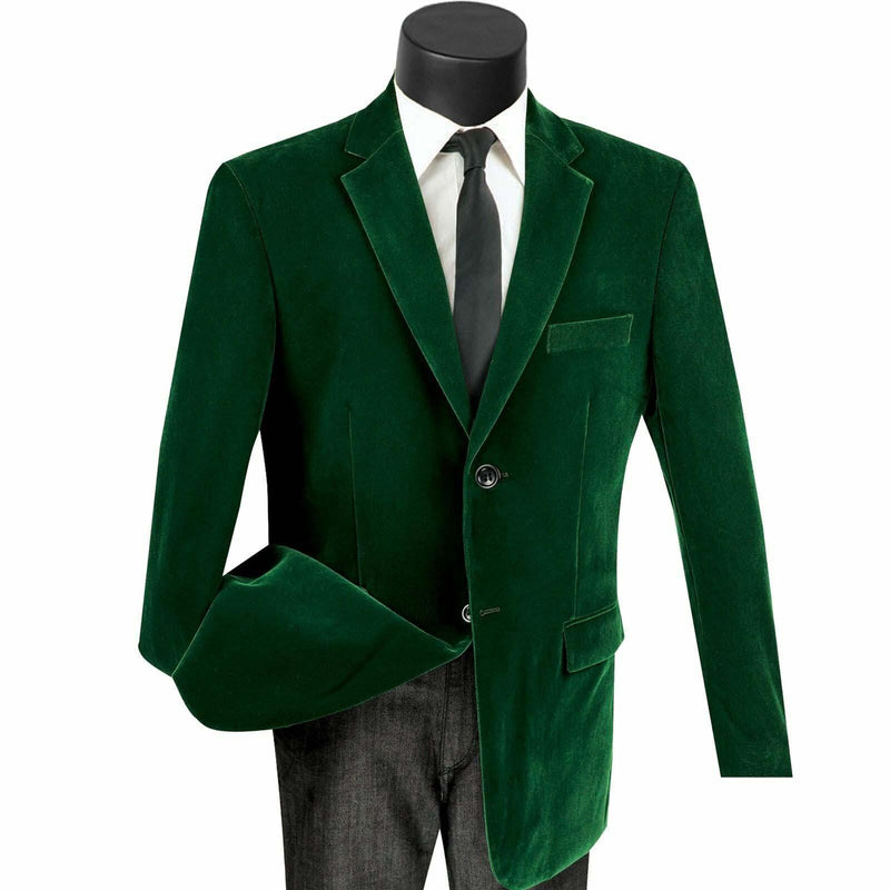 Velvet Sport Coat Color Emerald - Upscale Men's Fashion