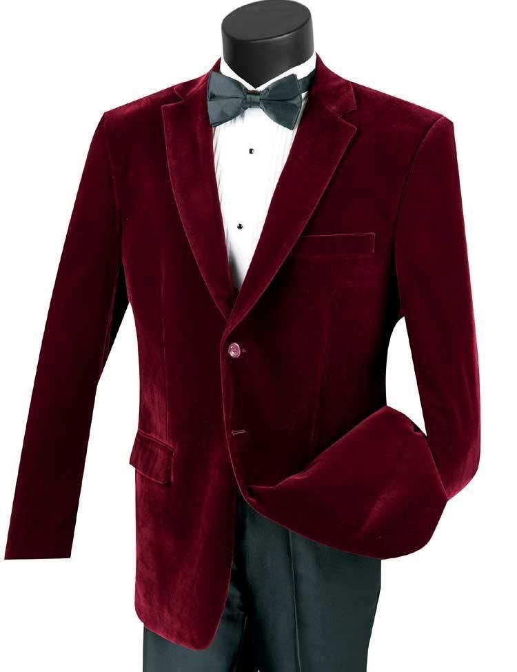 Velvet Sport Coat Color Wine - Upscale Men's Fashion