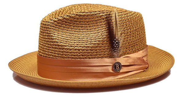 Whiskey Fedora Braided Straw Hat - Upscale Men's Fashion