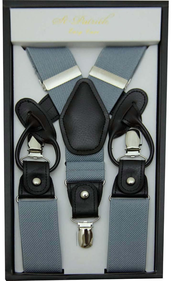 White Convertible Suspender Clip & Button - Upscale Men's Fashion