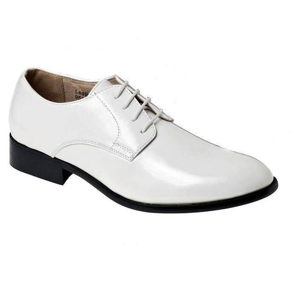 White Lace Up Tuxedo Shoes - Upscale Men's Fashion