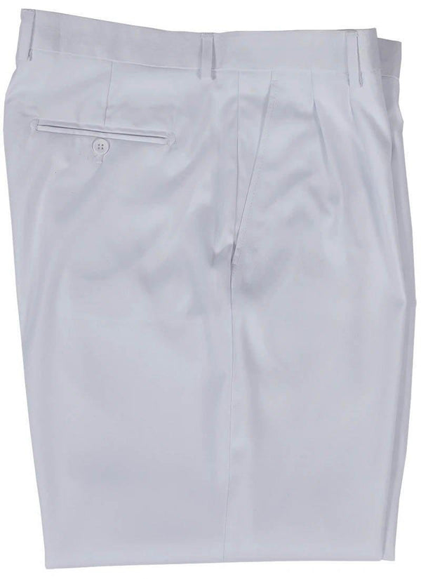 White Peated Wide Fit Pants - Upscale Men's Fashion