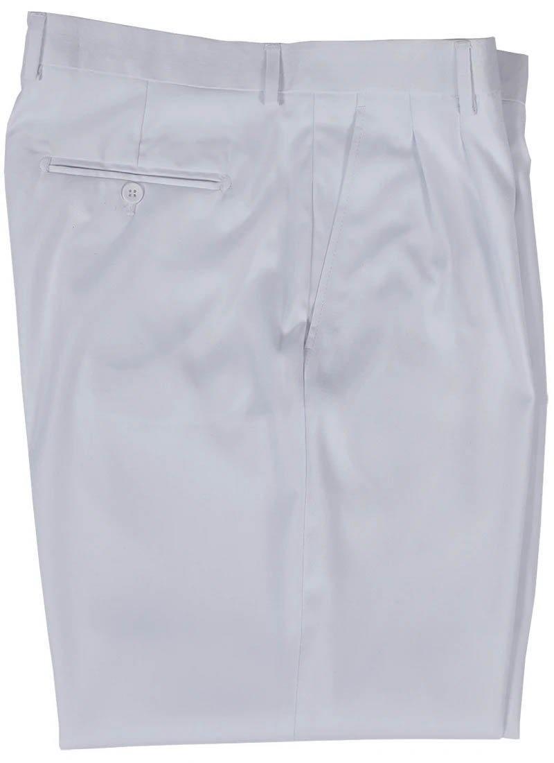 White Peated Wide Fit Pants - Upscale Men's Fashion