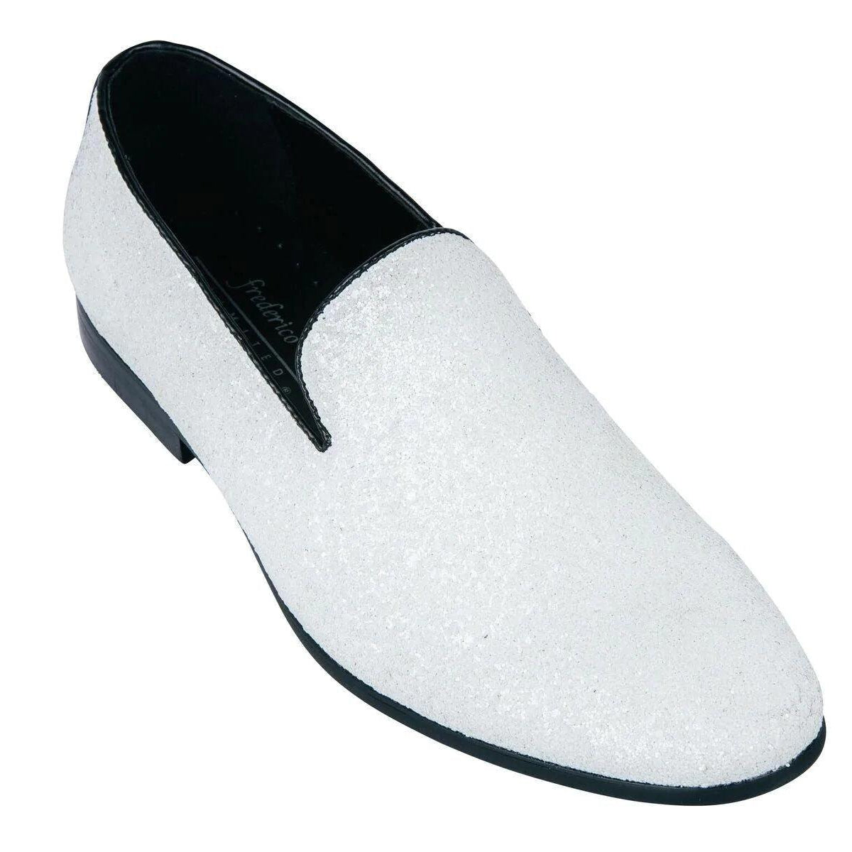 mens white glitter dress shoes White Sparkle Slip On Men's Shoes