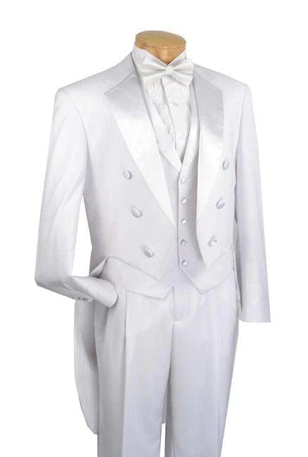 White Tail Three Piece Tuxedo - Upscale Men's Fashion